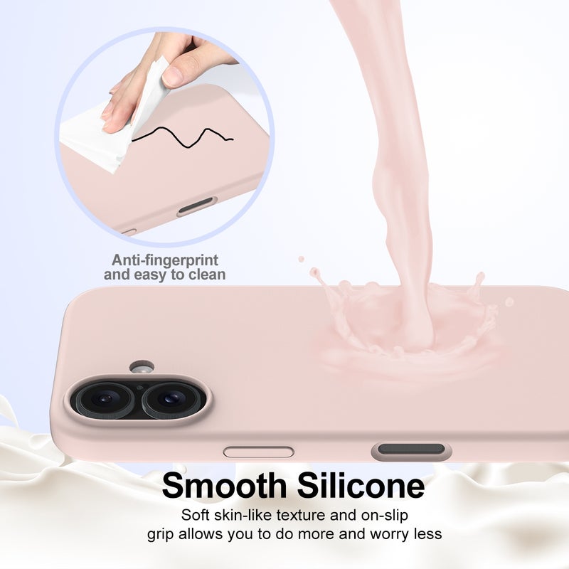 HuHa Protective Cover For iPhone 16 Shockproof Silicone Magsafe Phone Case(Sand Pink) - Image 5