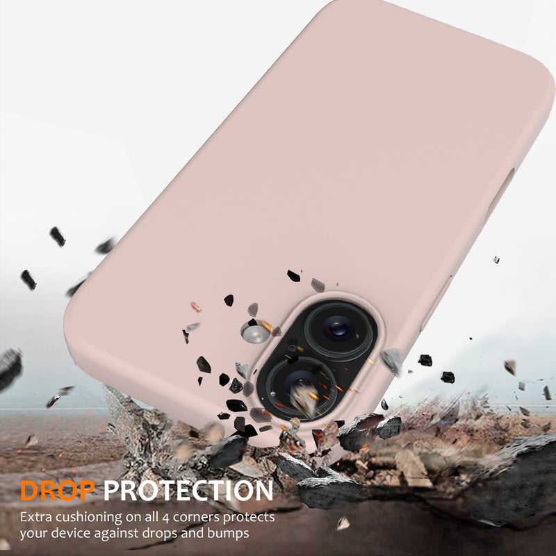 HuHa Protective Cover For iPhone 16 Shockproof Silicone Magsafe Phone Case(Sand Pink) - Image 2