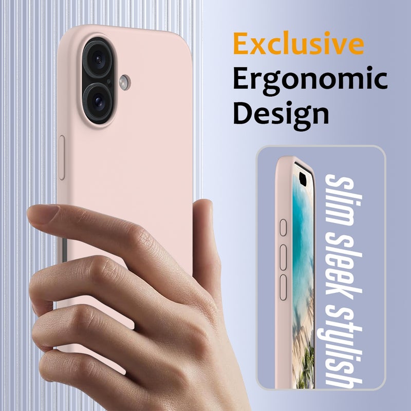 HuHa Protective Cover For iPhone 16 Shockproof Silicone Magsafe Phone Case(Sand Pink) - Image 4