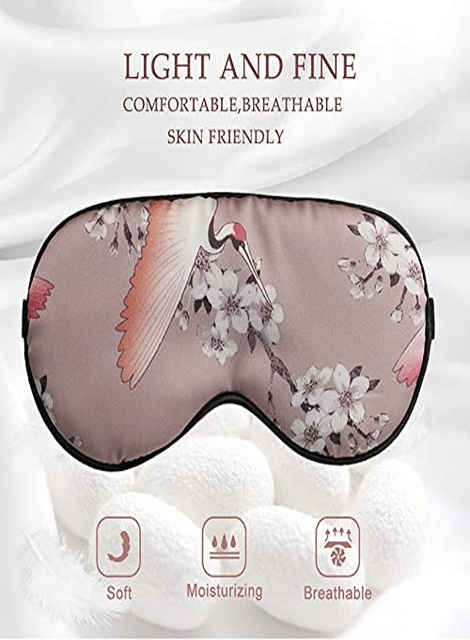 EleCharm 4-Pack Silk Satin Eye Mask Classic Painting Arts Sleep Mask Blindfold for Nap Travelling Party Trational Flowers and Birds Art_4pcs - Image 4