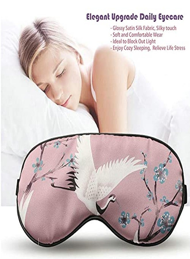 EleCharm 4-Pack Silk Satin Eye Mask Classic Painting Arts Sleep Mask Blindfold for Nap Travelling Party Trational Flowers and Birds Art_4pcs - Image 3