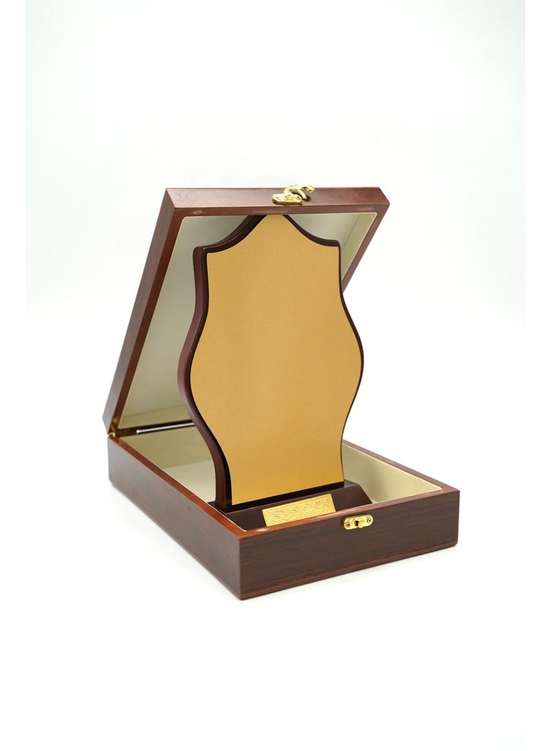 ركس درع تكريم فاخر مقاس S مع صندوق خشبي و لوحة نحاسية للطباعة 69704