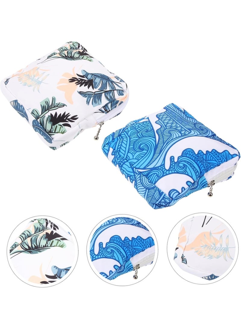 SOLARAE Sanitary Pad Pouch, 2 Pcs Sanitary Napkin Storage Bag, Coin Purse, Makeup Bag for Travel, Portable Menstrual Sanitary Holder Bag, Tampon Period Pouch for School Teen, Girls, Women - Image 3