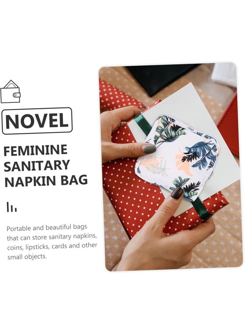 SOLARAE Sanitary Pad Pouch, 2 Pcs Sanitary Napkin Storage Bag, Coin Purse, Makeup Bag for Travel, Portable Menstrual Sanitary Holder Bag, Tampon Period Pouch for School Teen, Girls, Women - Image 5