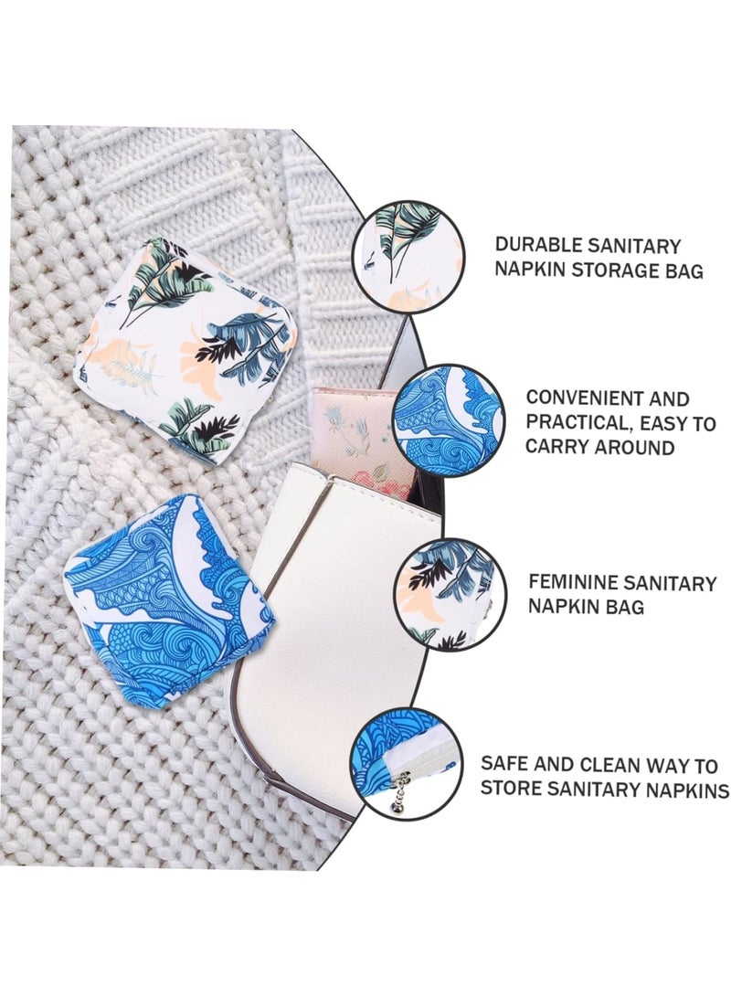 SOLARAE Sanitary Pad Pouch, 2 Pcs Sanitary Napkin Storage Bag, Coin Purse, Makeup Bag for Travel, Portable Menstrual Sanitary Holder Bag, Tampon Period Pouch for School Teen, Girls, Women - Image 2
