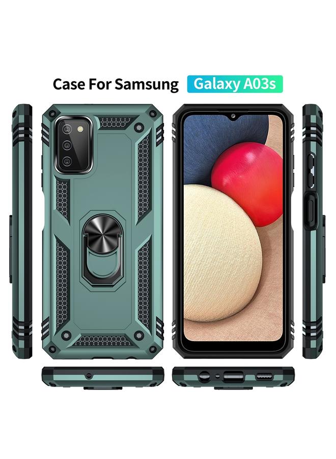 S-TOP Case For Samsung Galaxy A03s 166mm Version Shockproof TPU + PC Protective Case with 360 Degree Rotating Holder - Image 2