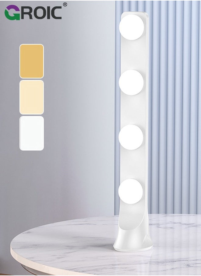 GROIC White Live Streaming Fill Light Light for Zoom Video 3 Color Temperature 5V 4 Bulbs LED Vanity Lights for Bathroom and Streaming Conference  - Image 1