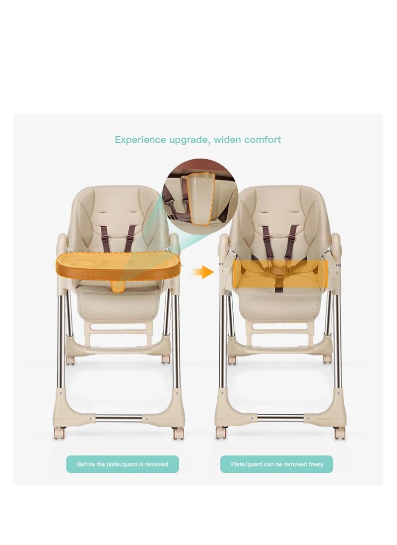 GT-Wheel 4 in 1 foldable baby high chair with wheels Convertable to infant floor seat baby booster chair for kids  - Image 5
