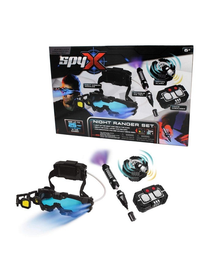 SpyX / Night Ranger Set - Includes Night Mission Goggles / Motion Alarm / Voice Disguiser / Invisible Ink Pen. - Image 1