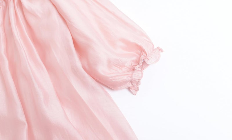 Mud Kingdom Toddler Girls Princess Dress Ruffle Collar Long Sleeve Dress Puff Sleeve Solid Dresses Casual Spring 3T Pink - Image 5