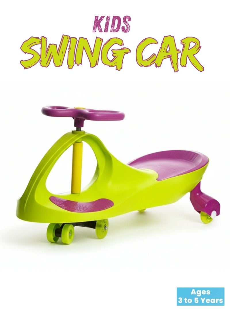 Top Gear Swing Car Ride-On with LED Wheels- Green , 100% Assembled, Self-Propelled [TG 9004] - Image 1