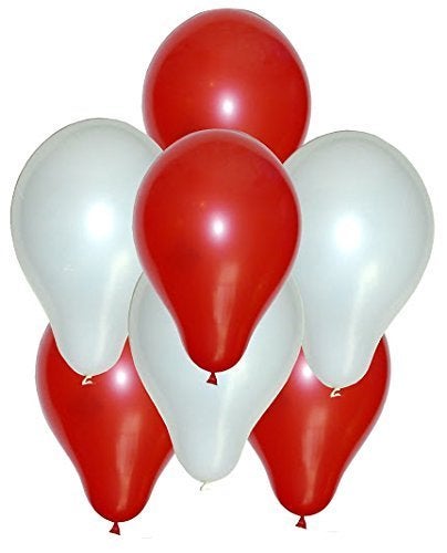 Evisha HD Big Size 50 pcs Metallic | Latex Balloons | Theme Party, Party Decoration | Birthday Party Balloons | Balloons for Party Decoration (Red White) - Image 3