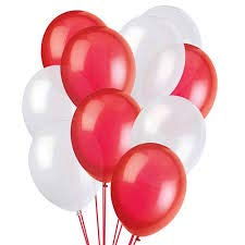 Evisha HD Big Size 50 pcs Metallic | Latex Balloons | Theme Party, Party Decoration | Birthday Party Balloons | Balloons for Party Decoration (Red White) - Image 4