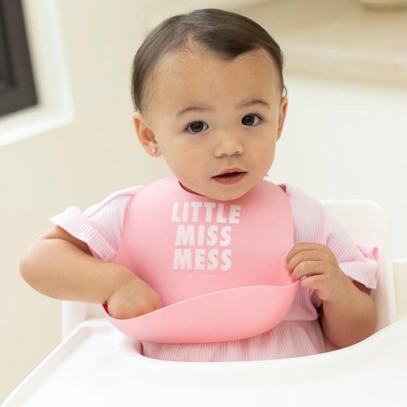 Bella Tunno Baby Bib for Eating, Waterproof Silicone Bib with Large Food Catcher, Adjustable Fit for Babies 4-12 months & Toddlers 1-3 Years, Boys & Girls, Little Miss Mess - Image 2