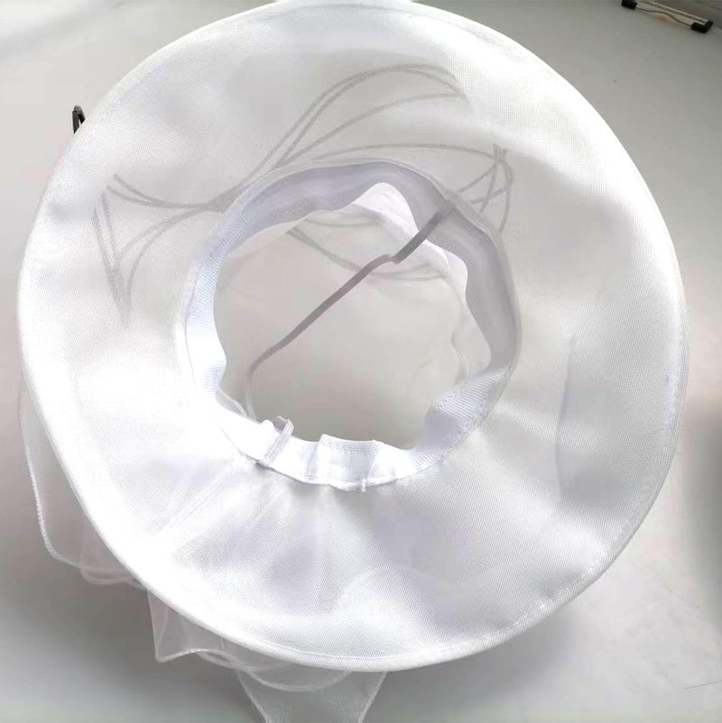 ORIDOOR Womenâ€™s Organza Church Tea Party Wedding Fascinator Derby Hat Wide Brim Sun Hats (C Pure White) â€¦ - Image 5