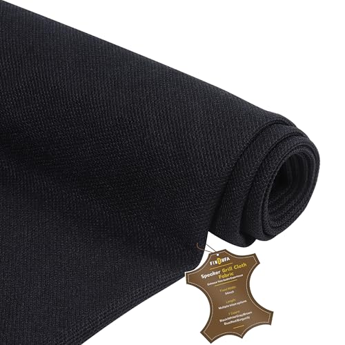 FINDUFA 72 x 54 Speaker Grill Cloth Stereo Grill Mesh Fabric Abrasion Resistant for Replacement Home Speaker Stage Audio KTV Boxes Repair Renovation Vintage Speakers Black - Image 1