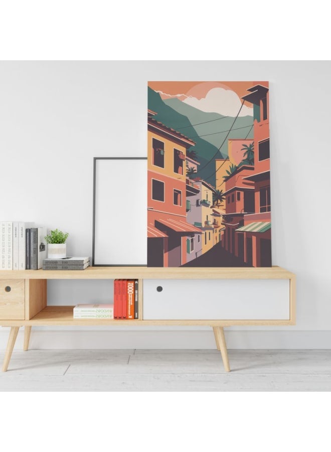 Home Gallery Vector illustration brazilian favela landscape Printed canvas wall art 120x80 cm - Image 2
