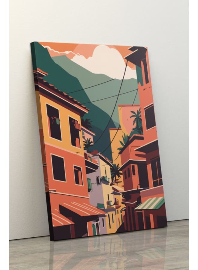 Home Gallery Vector illustration brazilian favela landscape Printed canvas wall art 120x80 cm - Image 5