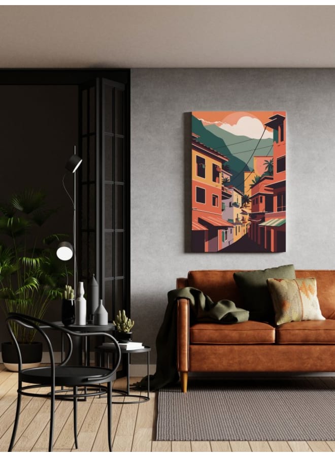 Home Gallery Vector illustration brazilian favela landscape Printed canvas wall art 120x80 cm - Image 4