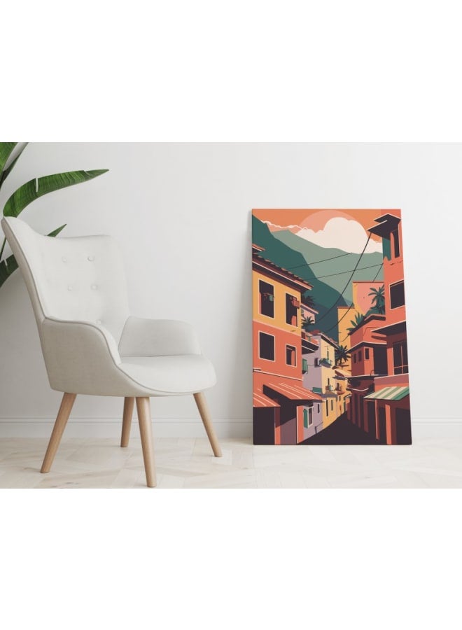 Home Gallery Vector illustration brazilian favela landscape Printed canvas wall art 120x80 cm - Image 3
