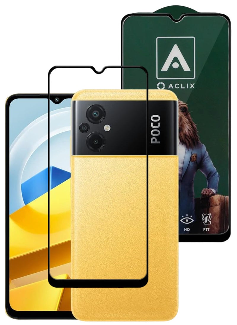 ACLIX Antistatic ESD Dustproof Premium Quality High Definition Tempered Glass Screen Protector Designed For Xiaomi Poco M5 - Image 1