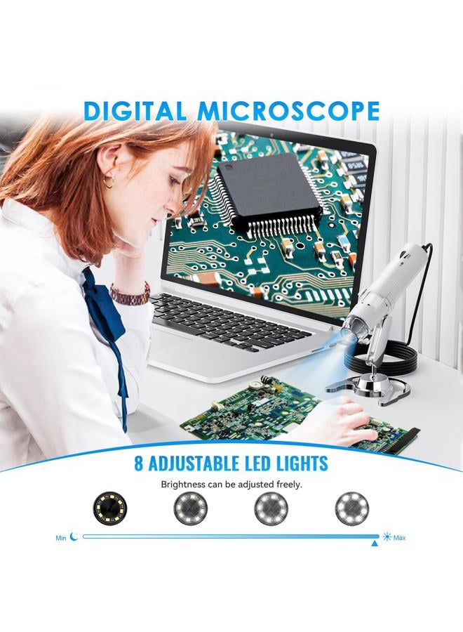 Skybasic Wireless Digital Microscope, Skybasic 50X-1000X Magnification WiFi Pocket Handheld Microscopes with Stand HD USB Microscope Camera Compatible with iPhone Android iPad Windows Mac Computer (White) - Image 3