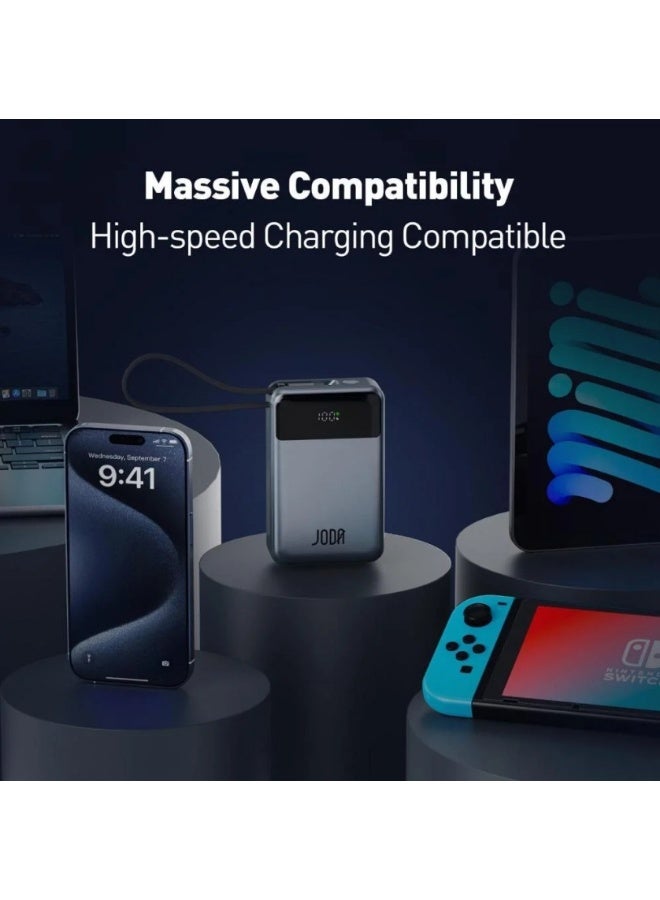 جودا بطارية JODA بسعة 20000 ملي امبير بقوة 65 واط بمنفذ تايب سي ومنفذ يو اس بي مع سلك تايب سي مدمج - Image 4