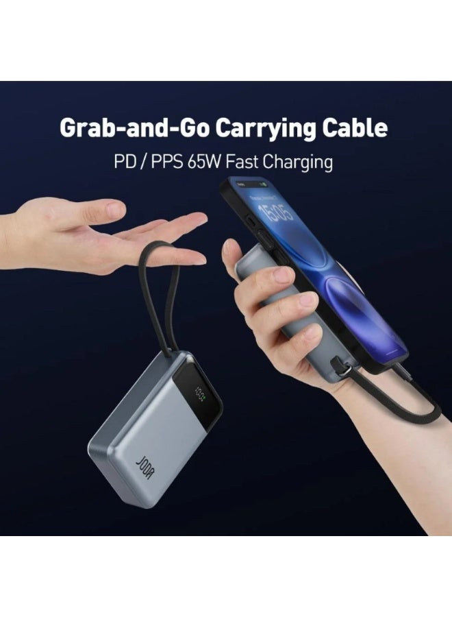 جودا بطارية JODA بسعة 20000 ملي امبير بقوة 65 واط بمنفذ تايب سي ومنفذ يو اس بي مع سلك تايب سي مدمج - Image 5