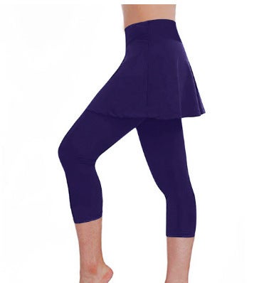 Plus Size Womens Slimming Yoga Pants Set Blue  - Image 4