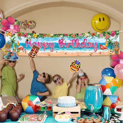 Zyozique ® Luau Photo Booth Props - Hawaiian Themed Pool Party Selfie Props Kit (Pack of 25) - Image 5