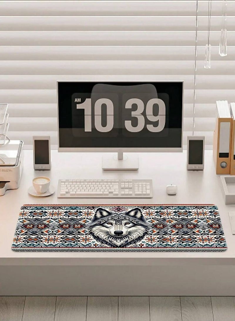 ماوس باد أنيق بتصميم ذئب، مقاس 900x400 ملم، سطح ناعم مقاوم للماء مع قاعدة مطاطية غير قابلة للانزلاق. - Image 3