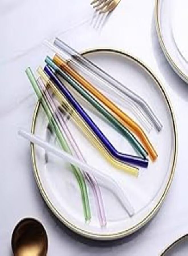 6 Multi-Colored Glass Straws - Image 1
