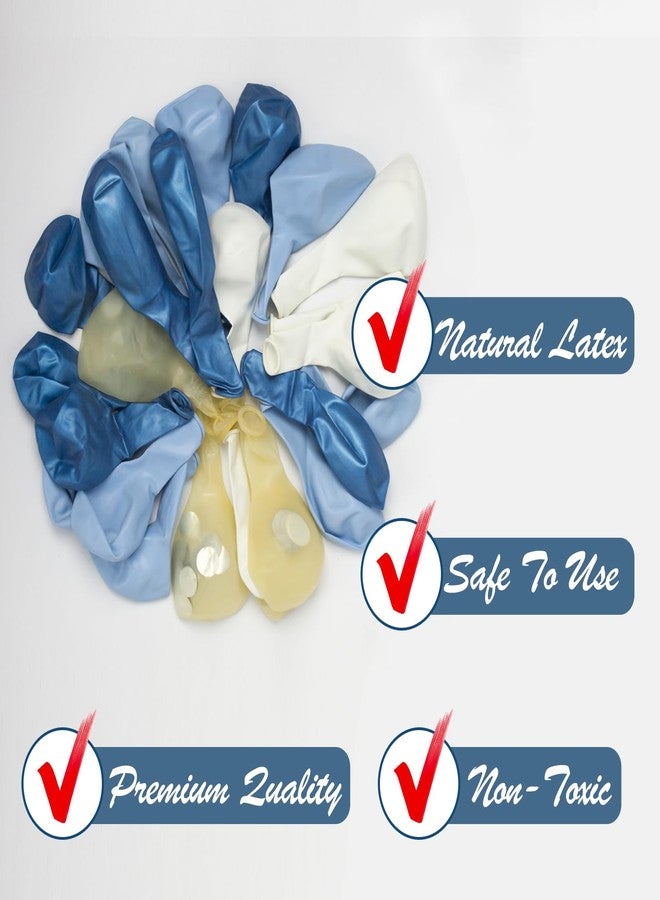 anGrace Blue Balloon Garland Arch Kit, 109 Pcs Macaron Blue Confetti & Metallic White Silver Balloons for Baby Shower Boy's Birthday Party Wedding Graduation Decoration Supplies - Image 4