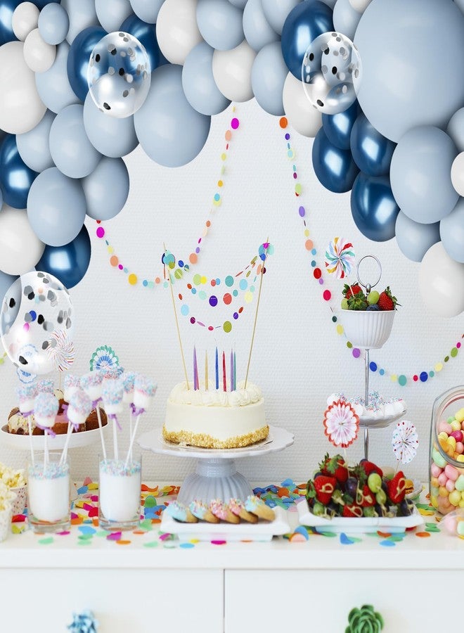 anGrace Blue Balloon Garland Arch Kit, 109 Pcs Macaron Blue Confetti & Metallic White Silver Balloons for Baby Shower Boy's Birthday Party Wedding Graduation Decoration Supplies - Image 2