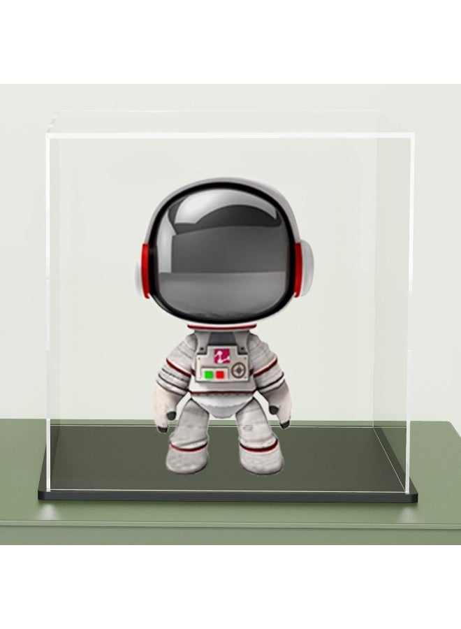 TPGP Display Case with Black Acrylic Base Display Stand for Collectibles, Acrylic Box for Display with Lid, Cute Acrylic Display Case for Action Figures [7x7x7 inch] - Image 1