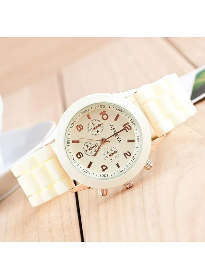 Geneva 10 Pack Multi-coloured Men Women Silicone Band Watch Set Analog Quartz Jelly Colorful Wristwatch - Image 4