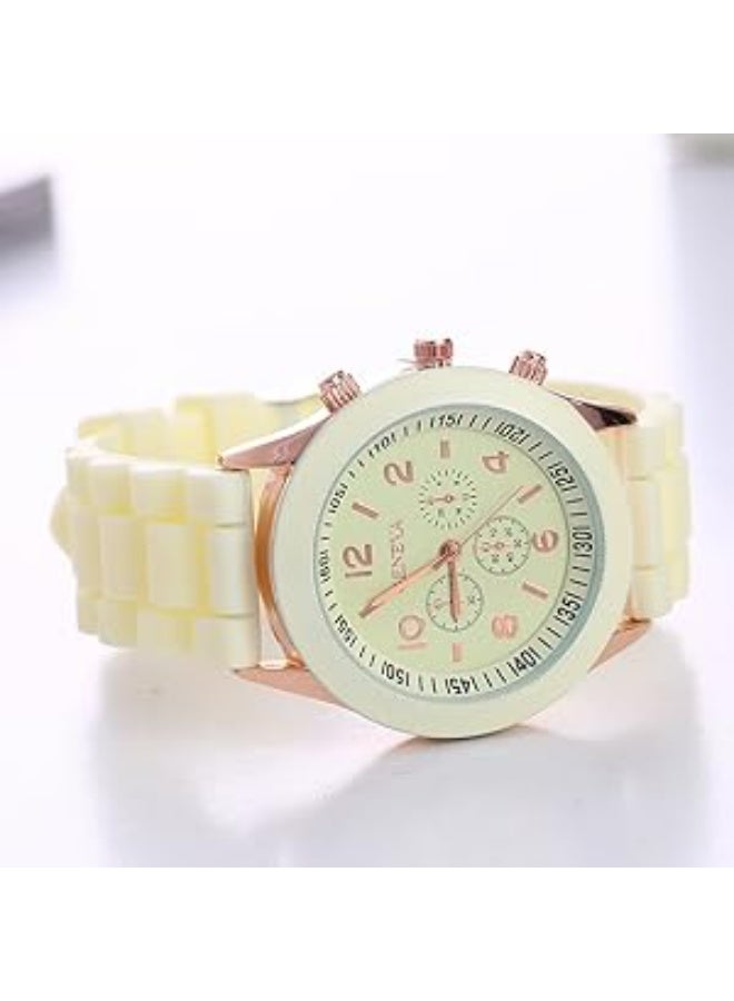 Geneva 10 Pack Multi-coloured Men Women Silicone Band Watch Set Analog Quartz Jelly Colorful Wristwatch - Image 5