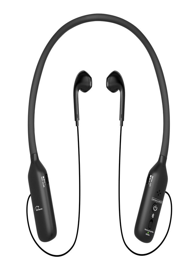 WallarGe Rechargeable Neckband Hearing Amplifier for Conversation or TV Watching, Digital Hearing Amplifier for Seniors Adults with Volume Control, Bluetooth Earphones for Seniors - Image 1