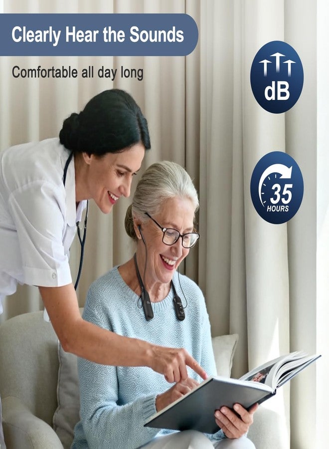 WallarGe Rechargeable Neckband Hearing Amplifier for Conversation or TV Watching, Digital Hearing Amplifier for Seniors Adults with Volume Control, Bluetooth Earphones for Seniors - Image 5