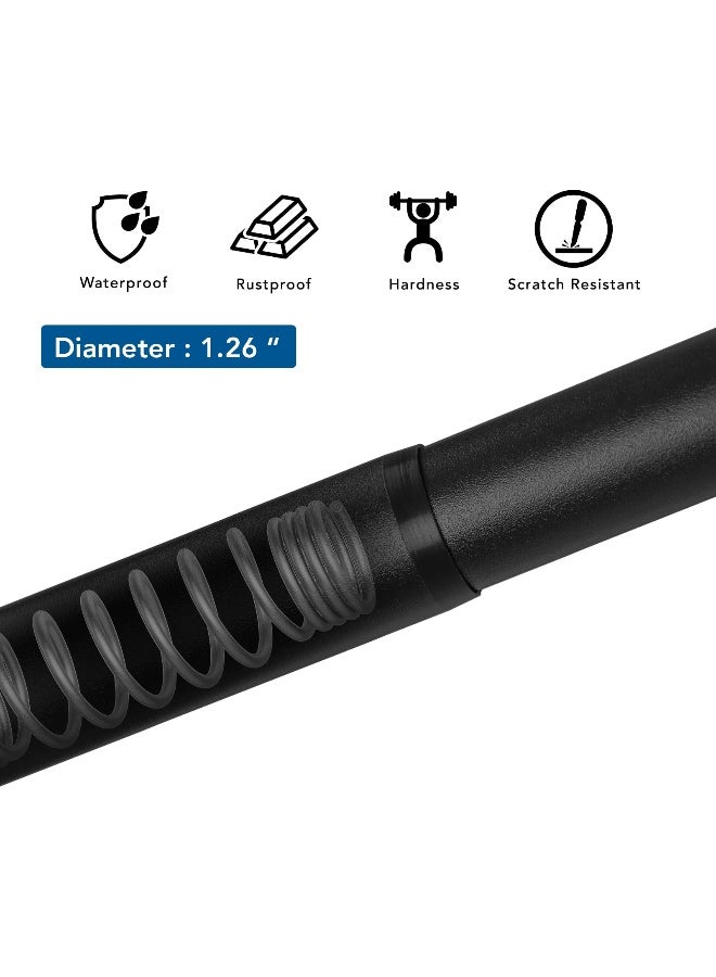 Umimile Tension Curtain Rod 51145 InchesSpring Shower Tension Curtain Rod Closet Rod for Windows or Shower Easy to Install No Drilling No Rust for Bathroom Rod Diameter 126 Inches BlackUmimile - Image 2