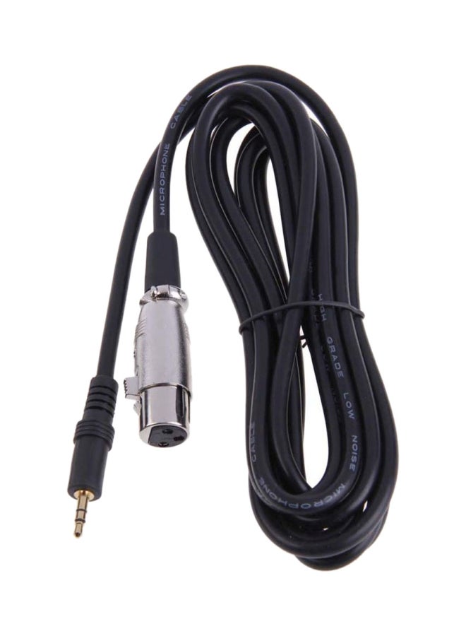 NIBEMINENT XLR 3 Pin Female To Right Angle Microphone Cable Black/Silver 