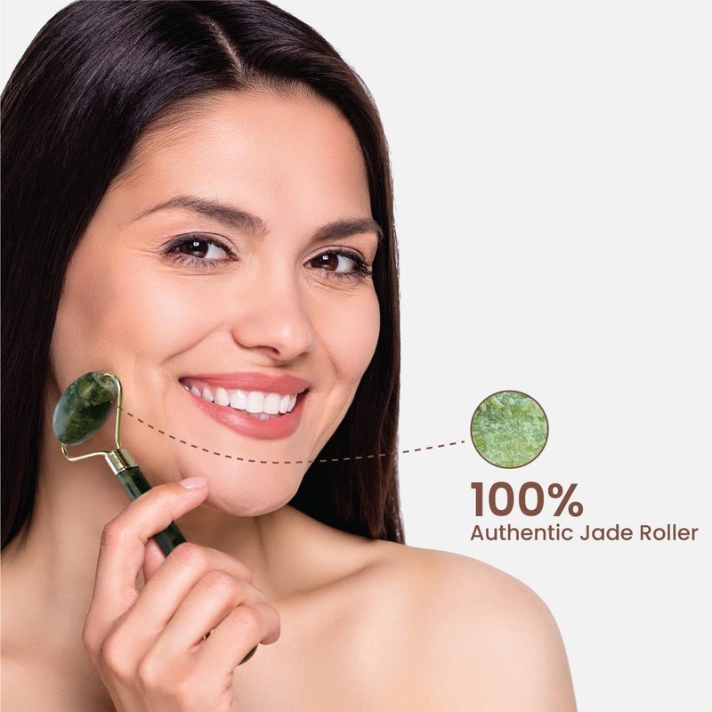 Finalize Exfoliating Gloves for Body Cleansing and Scrubbing, Bath Gloves Tan Removal-made of Natural Fibre, Gentle on the Skin, Sustainable, With 100% Natural Stone Jade Roller & Gau Sha Stone-Multi - Image 3