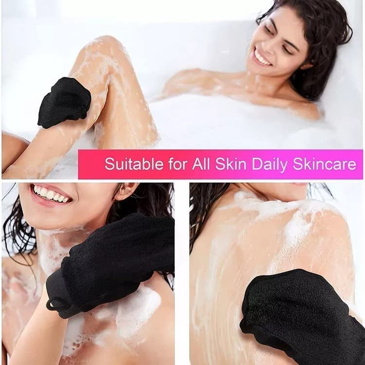 Finalize Exfoliating Gloves for Body Cleansing and Scrubbing, Bath Gloves Tan Removal-made of Natural Fibre, Gentle on the Skin, Sustainable, With 100% Natural Stone Jade Roller & Gau Sha Stone-Multi - Image 5