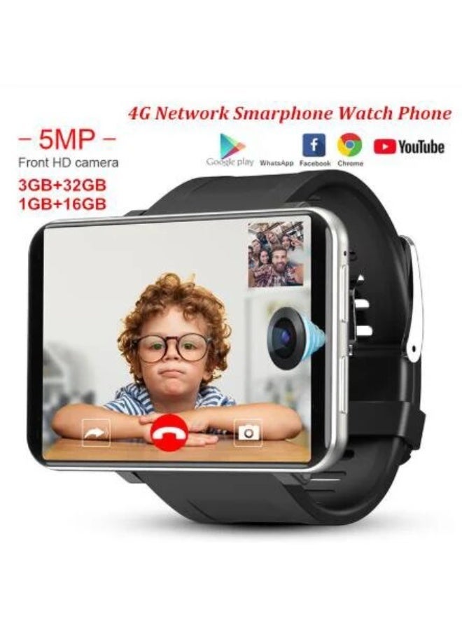 DM100 4G 2.86 Inch Screen Smart Watch Android 7.1 OS Phone 1GB 16GB 5MP Camera 480*640 Ips Screen 2700mah Battery Smartwatch Black - Image 2