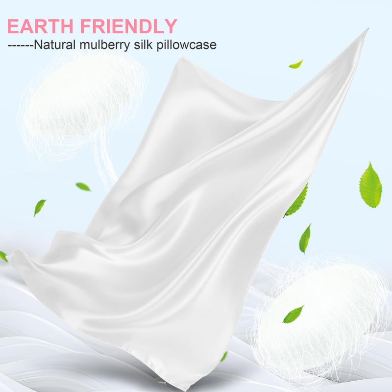 LYSHIN Mulberry Silk Pillow Cases 2 Pack Standard Size 20x26 Inches with Hidden Zipper, Ultra Smooth and Soft Breathable Cooling Silk Satin Pillowcase Set of 2, Better for Hair and Skin, Gifts for Women Men - Image 2