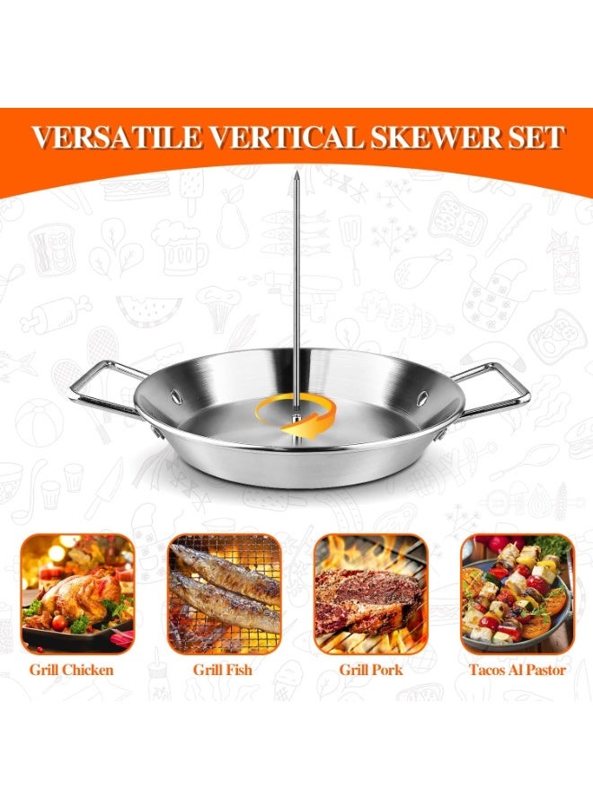 Al Pastor Skewer for Grill -Vertical Barbecue Stand Al Pastor, Kebabs, Shawarma, Gyros, with 10.5 inch base plate and 3 detachable sharp barbecue accessories (8 inches, 10 inches, and 12 inches) - Image 2
