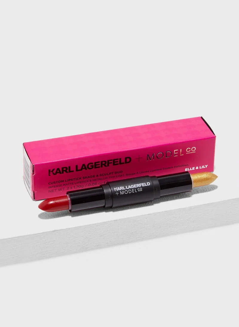 KARL LAGERFELD + MODELCO Custom Lipstick Shade & Sculpt Duo - ELLE & LILY