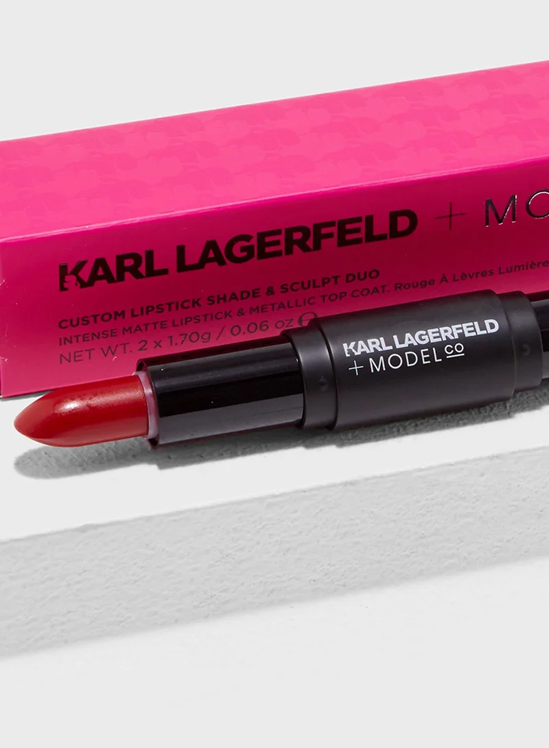 KARL LAGERFELD + MODELCO Custom Lipstick Shade & Sculpt Duo - ELLE & LILY