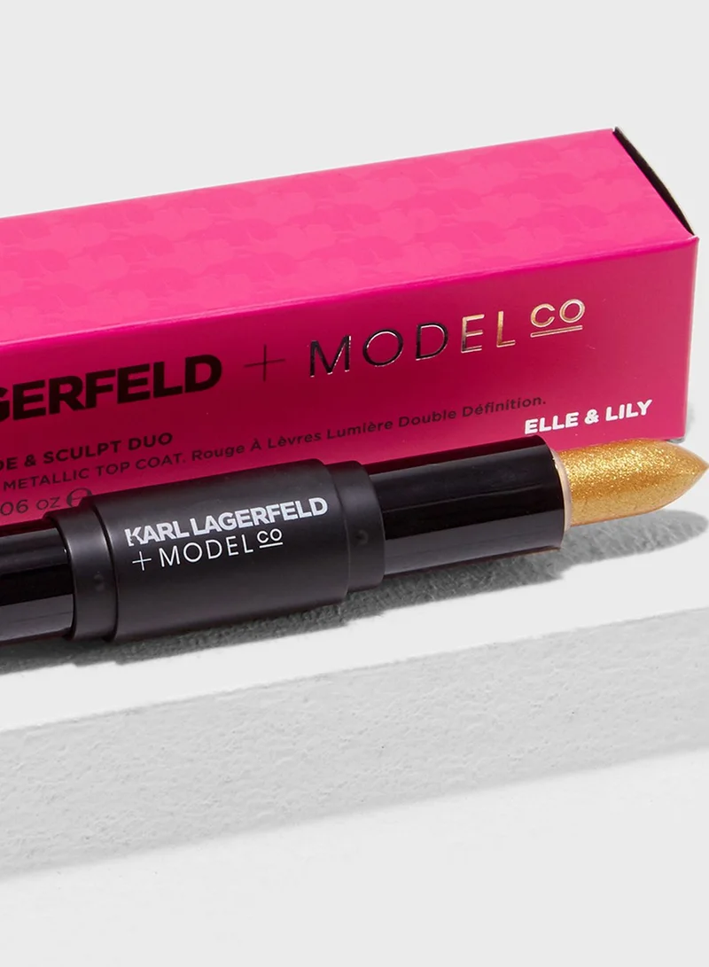 KARL LAGERFELD + MODELCO Custom Lipstick Shade & Sculpt Duo - ELLE & LILY