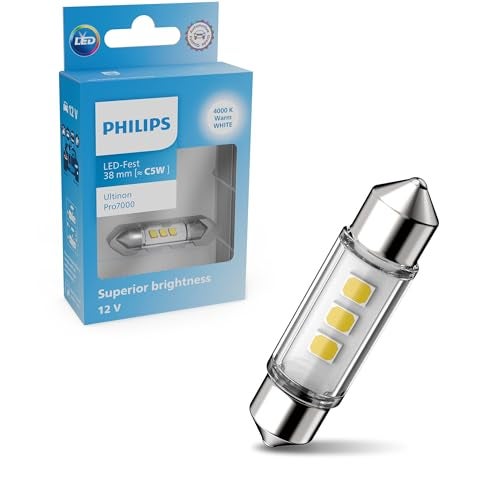 Philips Ultinon Pro7000 LED Festoon Car Signal Lamp (C5W), 4000K Warm White, 38mm, 12V - Image 1